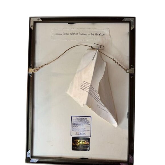 Vintage Sepia-Toned Framed Photograph Of Woman Fishing At Fox River - Picture 4 of 9